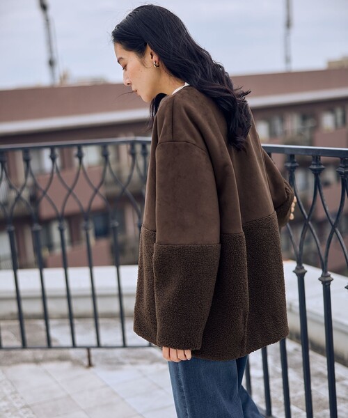 ANY（エニィ） ブルゾン アウター スエードボアコンビブルゾン