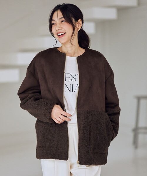 ANY（エニィ） ブルゾン アウター スエードボアコンビブルゾン