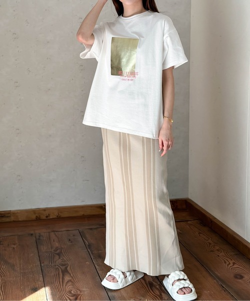 「Per sist ence」 半袖Tシャツ FREE グレー レディース_画像4