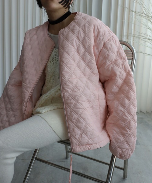 YENNA ダウンコート ダウンジャケット ダイヤキルティング中綿ブルゾン