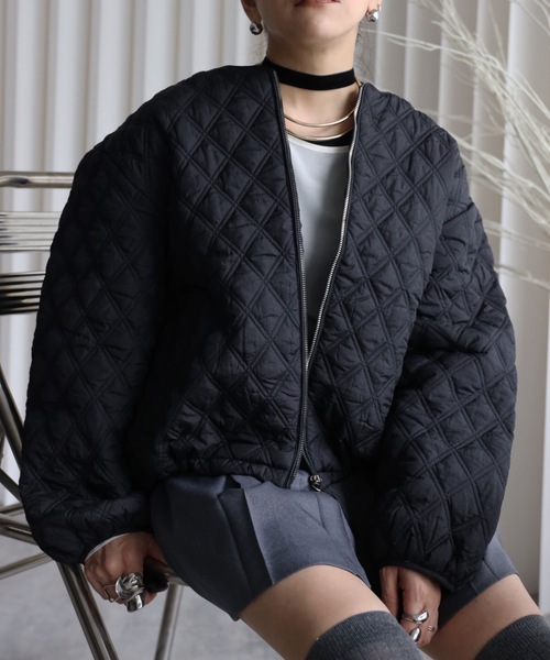 YENNA ダウンコート ダウンジャケット ダイヤキルティング中綿ブルゾン