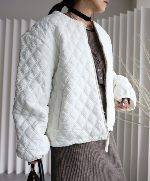 YENNA ダウンコート ダウンジャケット ダイヤキルティング中綿ブルゾン