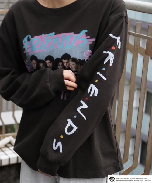 WESTSEA（ウエストシー） tシャツ FRIENDS フォトプリント ロゴ ロンT