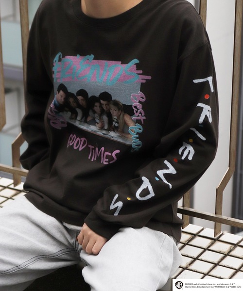 ジーエフジーエス Tシャツ カットソー 長袖 ロゴプリント ペイントデザイン Tシャツ レディース 長袖 綿 コットン カットソー ロンT ロゴ プリント