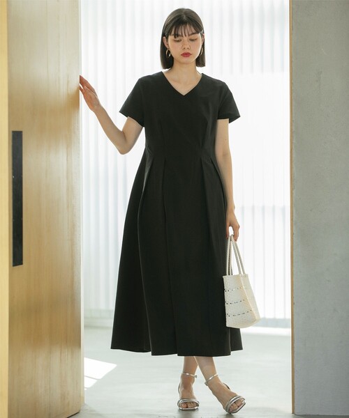 「OPAQUE.CLIP」 半袖ワンピース 38 グレー レディース_画像4