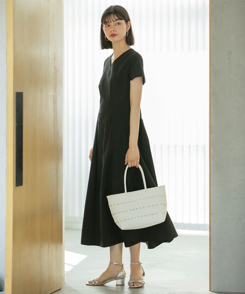 「OPAQUE.CLIP」 半袖ワンピース 38 グレー レディース_画像6