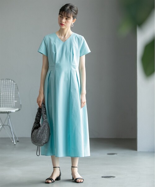 「OPAQUE.CLIP」 半袖ワンピース 38 グレー レディース_画像8