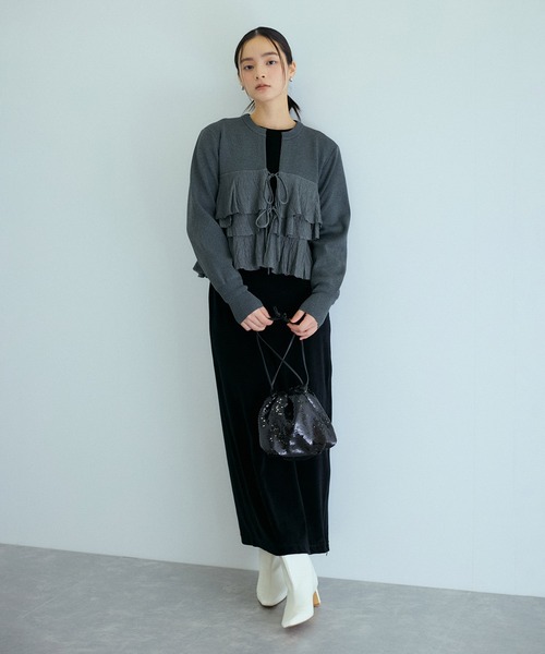 ADAM ET ROPE'（アダムエロペ） カーディガン 「サステナブル」フリル