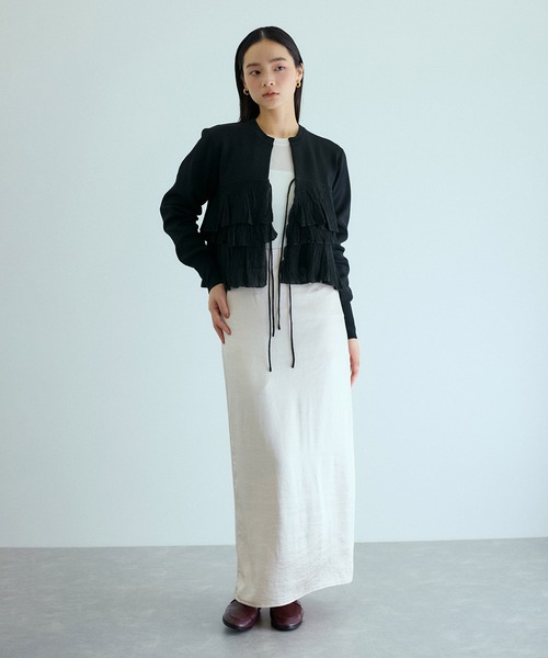 ADAM ET ROPE'（アダムエロペ） カーディガン 「サステナブル」フリル