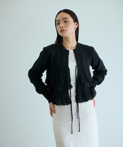 ADAM ET ROPE'（アダムエロペ） カーディガン 「サステナブル」フリル