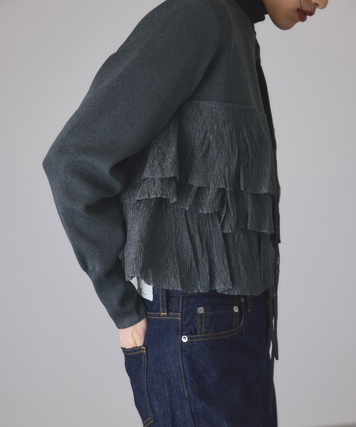 ADAM ET ROPE'（アダムエロペ） カーディガン 「サステナブル」フリル