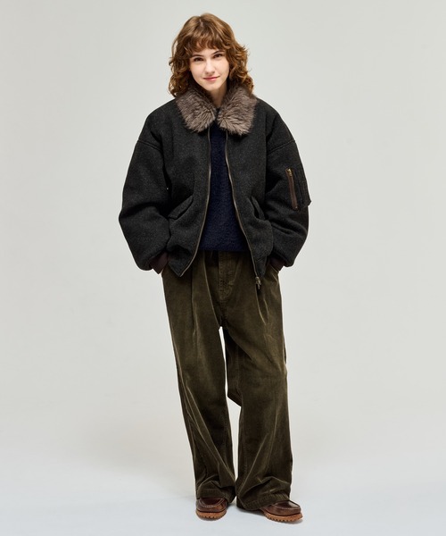 WETTEMPT ブルゾン アウター FUR-COLLARED MELTON FLIGHT JACKET