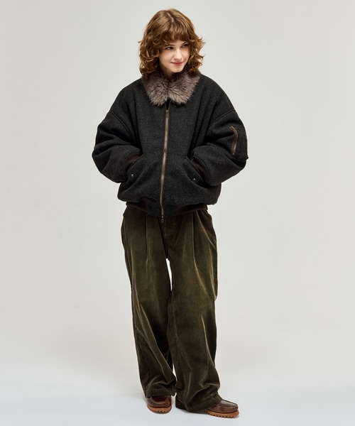 WETTEMPT ブルゾン アウター FUR-COLLARED MELTON FLIGHT JACKET