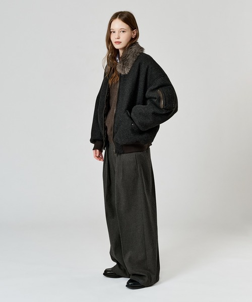 WETTEMPT ブルゾン アウター FUR-COLLARED MELTON FLIGHT JACKET