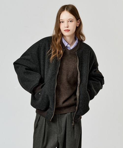 WETTEMPT ブルゾン アウター FUR-COLLARED MELTON FLIGHT JACKET