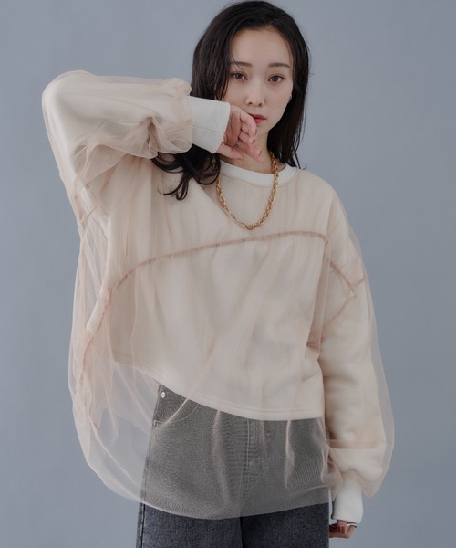 「Shelly island」 スウェットカットソー FREE チャコールグレー レディース_画像3