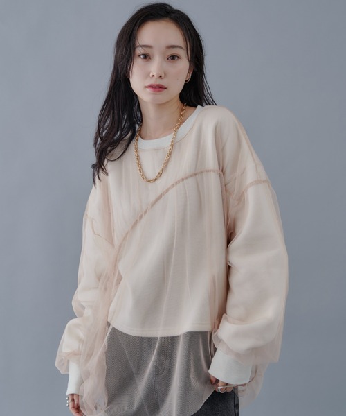 「Shelly island」 スウェットカットソー FREE チャコールグレー レディース_画像4