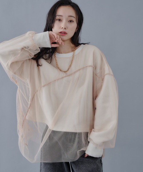 「Shelly island」 スウェットカットソー FREE チャコールグレー レディース_画像5