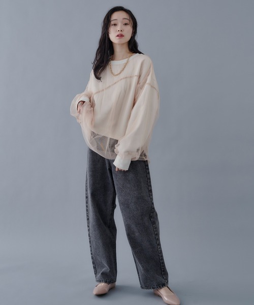 「Shelly island」 スウェットカットソー FREE チャコールグレー レディース_画像9