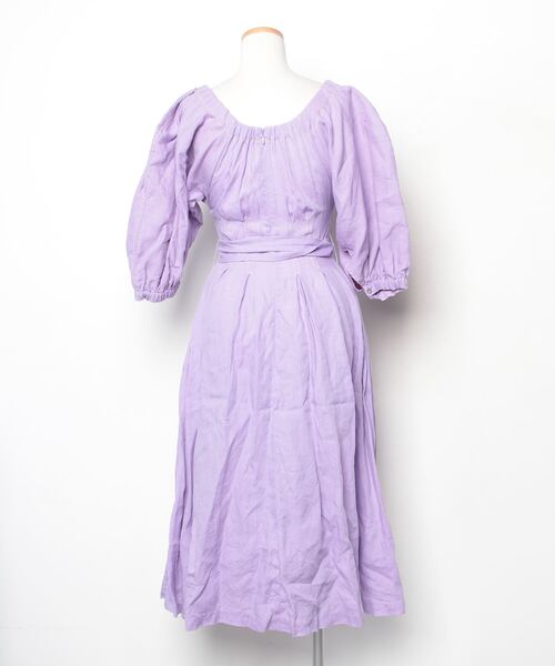 「MYLAN」 7分袖ワンピース S パープル レディース_画像2