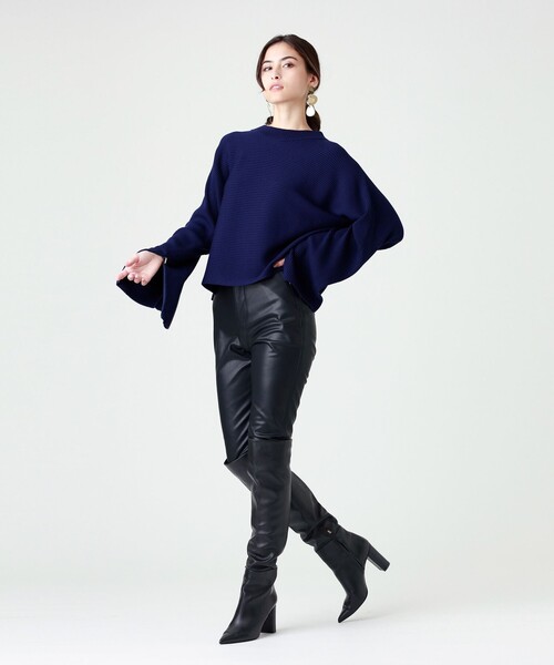 「EPOCA」 長袖ニット 40 ネイビー レディース_画像5