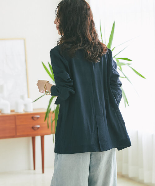 【La boutique BonBon】レーヨンリネンシアースラブジャケット レーヨンリネンシアースラブジャケット | La boutique BonBon(ラブ