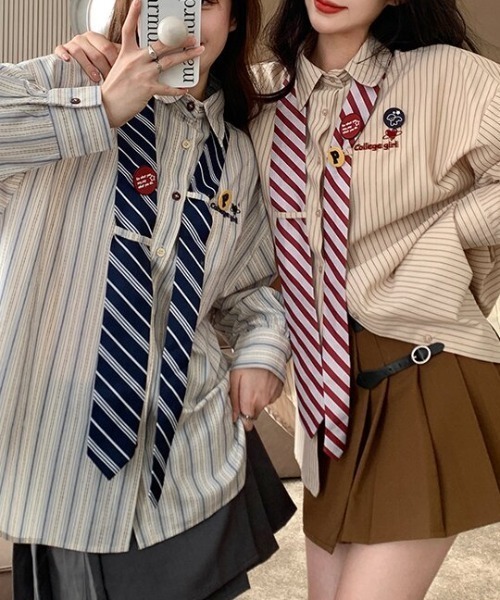 「GEMEDA」 長袖シャツ M ブルー レディース_画像3