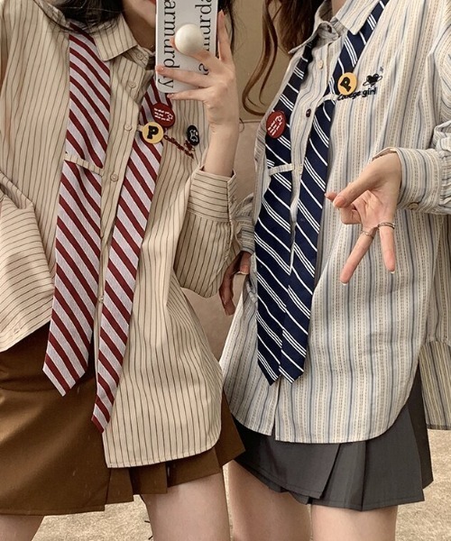 「GEMEDA」 長袖シャツ M ブルー レディース_画像5