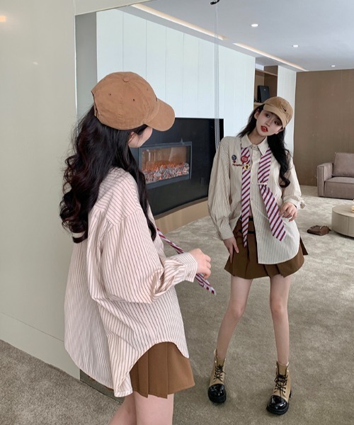 「GEMEDA」 長袖シャツ M ブルー レディース_画像8