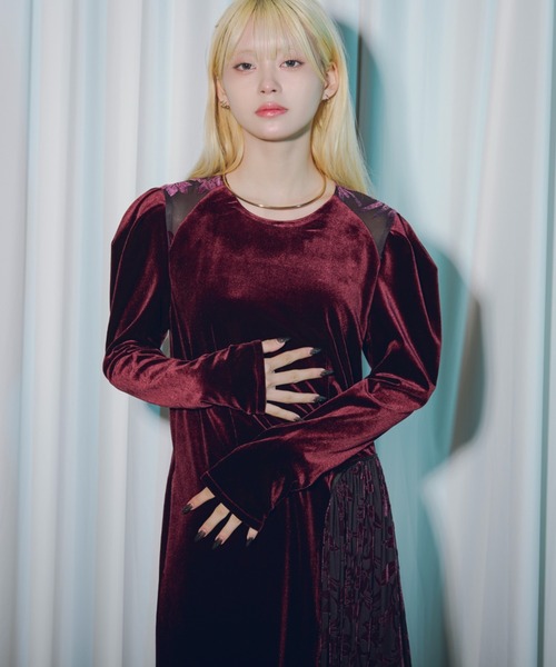 Ezick 長袖ワンピース FREE ボルドー レディース : ZOZOTOWN Yahoo!店