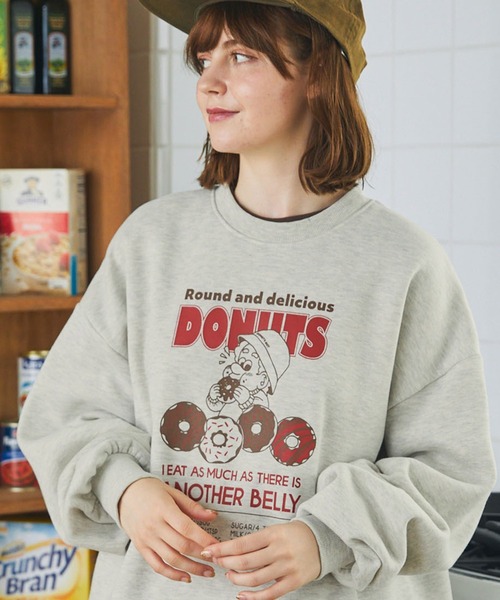 「MONO-MART」 スウェットカットソー FREE グレー レディース_画像3