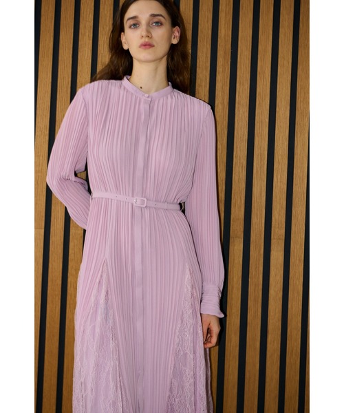 Estella.K ワンピース Alyssa Pleaded Long Dress レーススウィッチ