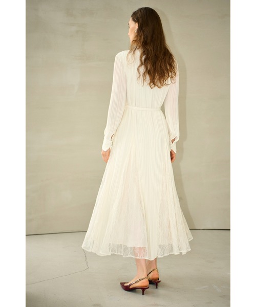 Estella Kワンピース Estella.K ワンピース Alyssa Pleaded Long Dress レーススウィッチ