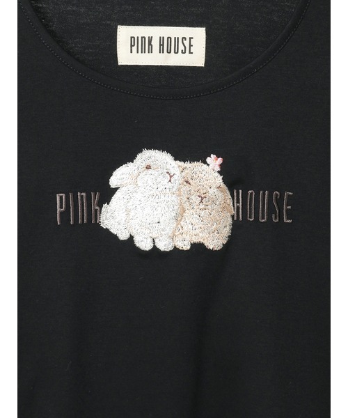 ピンクハウス リボン刺繍 半袖Tシャツ♡新品タグ付き リボンTシャツ リボン 刺繍 Tシャツ りぼん リボン プルオーバー