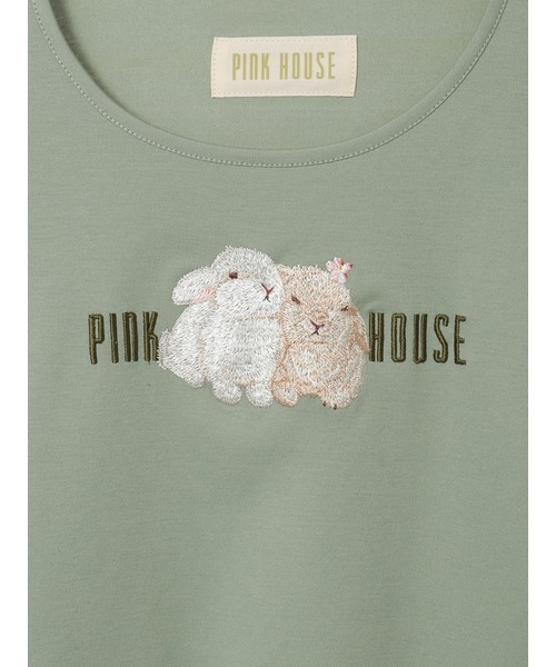 PINK HOUSE（ピンクハウス） tシャツ 幸見うさぎ刺繍スムース