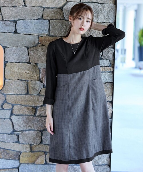 「Tiaclasse」 ドッキングワンピース S ブラック レディース_画像8