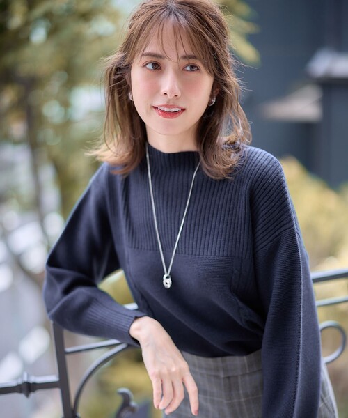 「ANY SIS」 長袖ニット 2 ブルー レディース_画像2