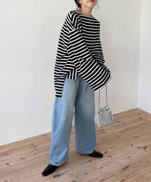 「wee9s」 長袖カットソー FREE ブラック レディース_画像4