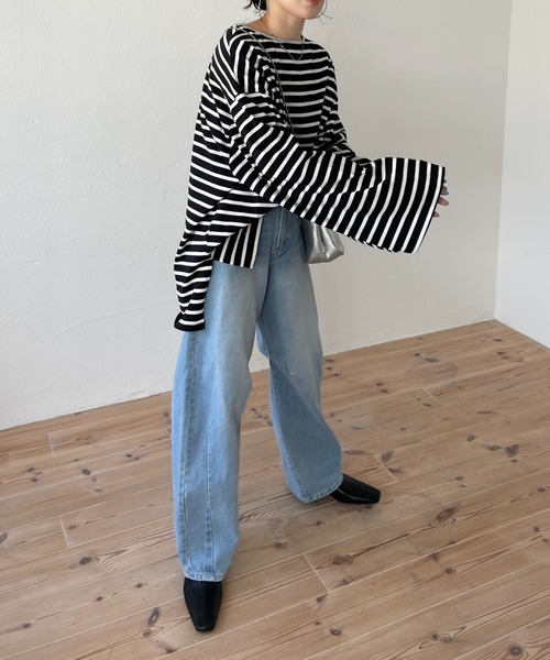 「wee9s」 長袖カットソー FREE ブラック レディース_画像9