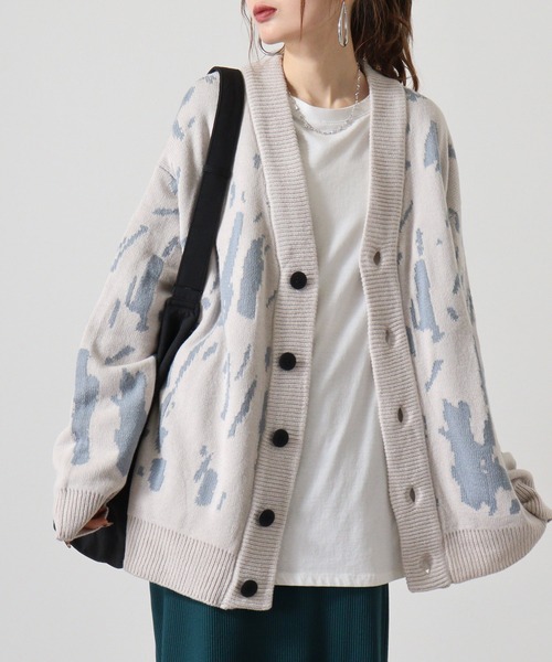 「FUNALIVE」 ニットカーディガン M ブルー メンズ_画像5