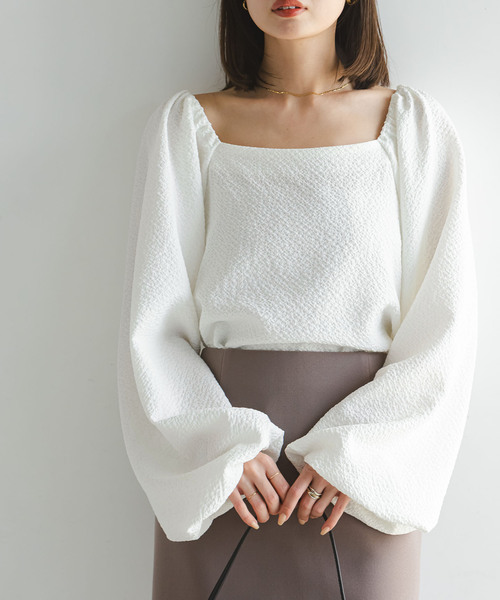 NOBLE（ノーブル） ブラウス シャツ 「追加」ボリュームスリーブドビー