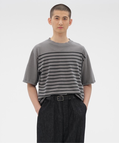 【✨極美品✨】MHL.◎VINTAGE COTTON NYLON メンズ L MHL.（エムエイチエル） tシャツ BELGIAN LINEN COTTON JERSEY メンズ