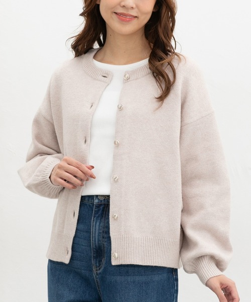 「Honeys」 「GLACIER」ニットカーディガン L ピンク レディース_画像7