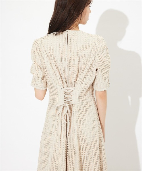 「SWINGLE」 半袖ワンピース MEDIUM ベージュ レディース_画像9