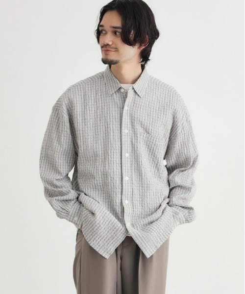back number 2026 サッカーシャツ 銀テープ付き BACK NUMBER シャツ BACK NUMBER(バックナンバー)サッカーチェック長袖