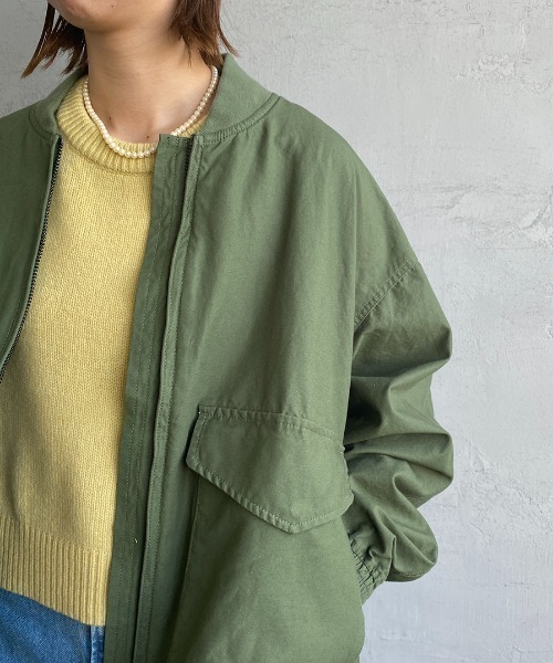 「JEANS FACTORY Clothes」 ブルゾン M オリーブ レディース_画像4