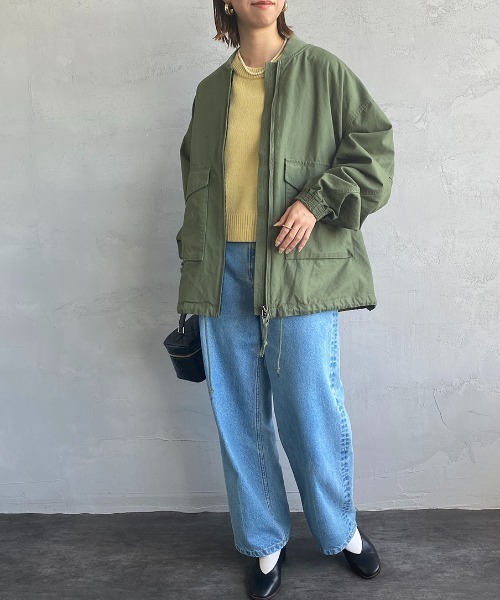 「JEANS FACTORY Clothes」 ブルゾン M オリーブ レディース_画像7