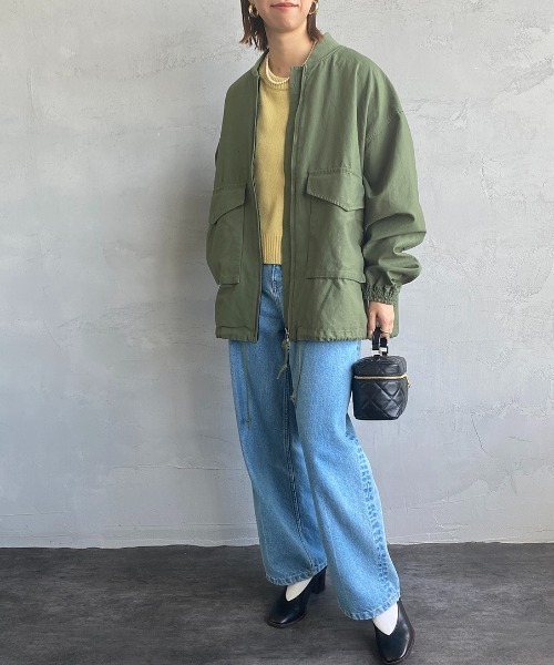 「JEANS FACTORY Clothes」 ブルゾン M オリーブ レディース_画像8