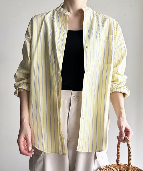 「COMMON WARE」 「HALHAM」長袖ブラウス L ラベンダー レディース_画像2