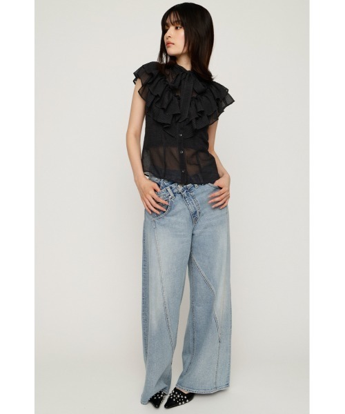 SLY（スライ） ブラウス シャツ FRILL RIBBON BLOUSE フリルリボン